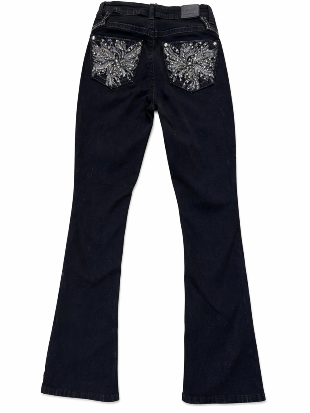 Women's Black Embellished Pocket Jeans